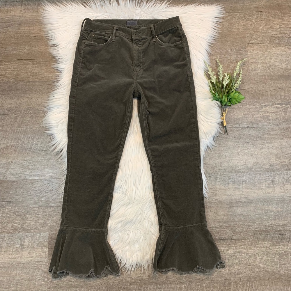 Mother Jeans Cha Cha Chew Corduroy Frayed Ruffle